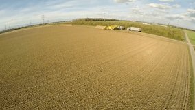 aerial video footage of a agriculture region in germany
