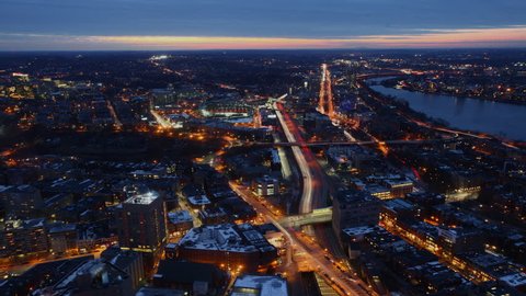 4K UltraHD A timelapse view of the Boston Skyline at night
