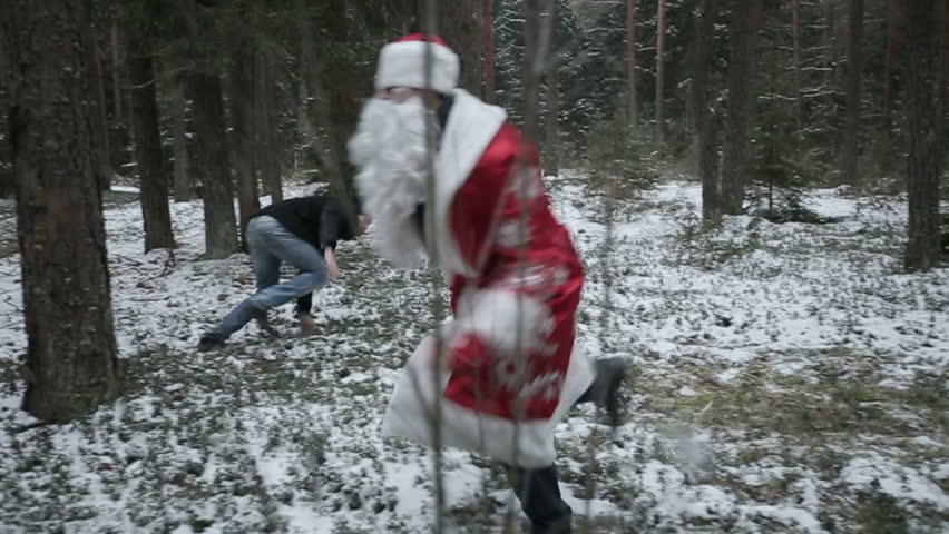 Santa Claus is Fighting in Stock Footage Video (100% Royalty-free ...