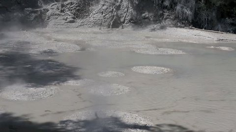 Boiling volcanic mud pool near Rotorua, New Zealand
