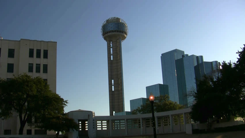 Reunion Tower From Dealy Plaza Dallas Texas