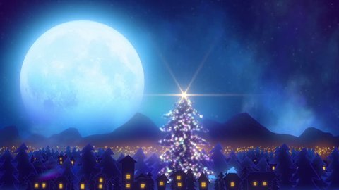 Santa flies over moon and woke up the village 