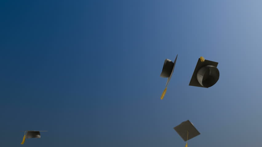 1080p HD Stock Video of Graduation caps being tossed in to the sky in slow motion. | Shutterstock HD Video #819223