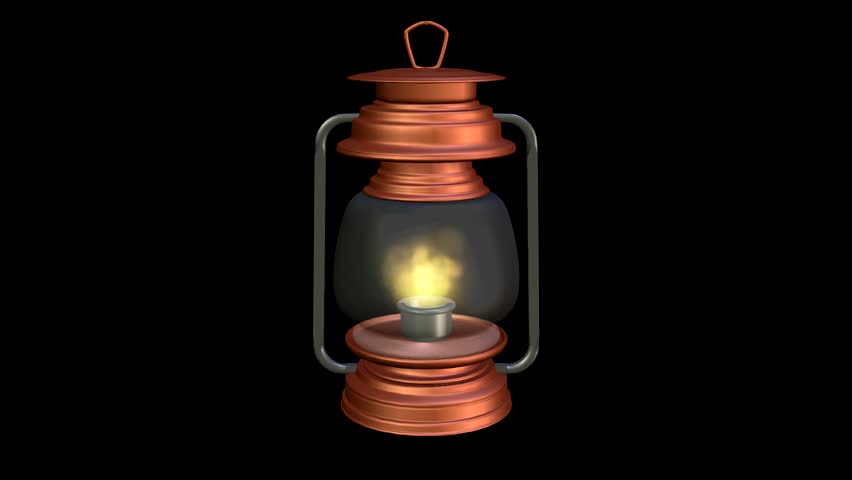 3d Oil Lamp Animation with Stock Footage Video (100% Royalty-free