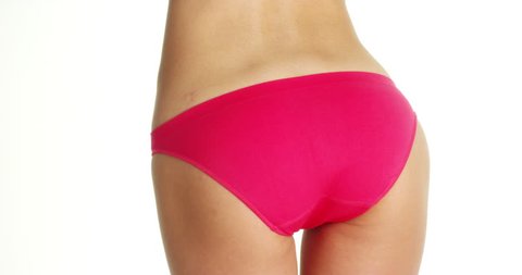 Rear View Woman Hot Pink Underwear Stock Footage Video (100