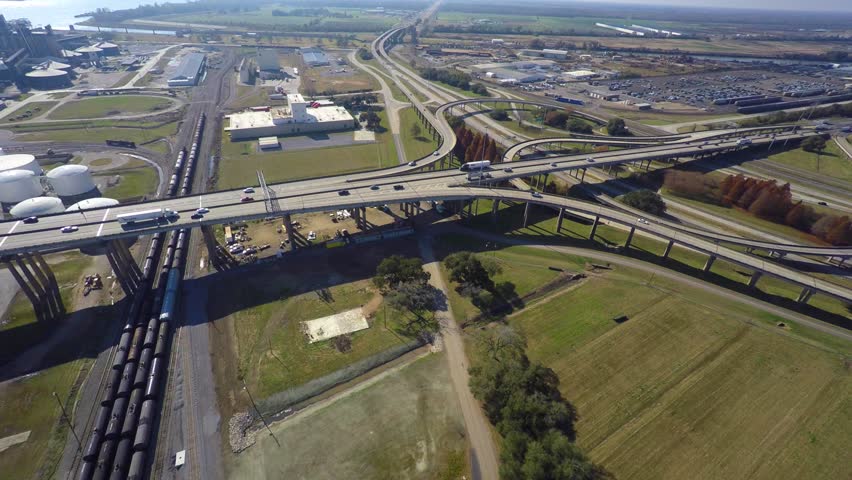 Mississippi Port Allen Aerial flyover 4k
