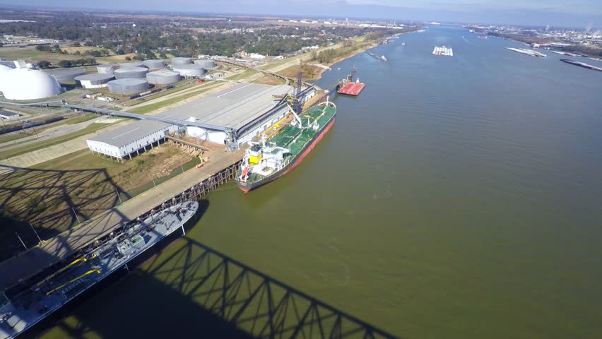 Mississippi Port Allen aerial 4k video