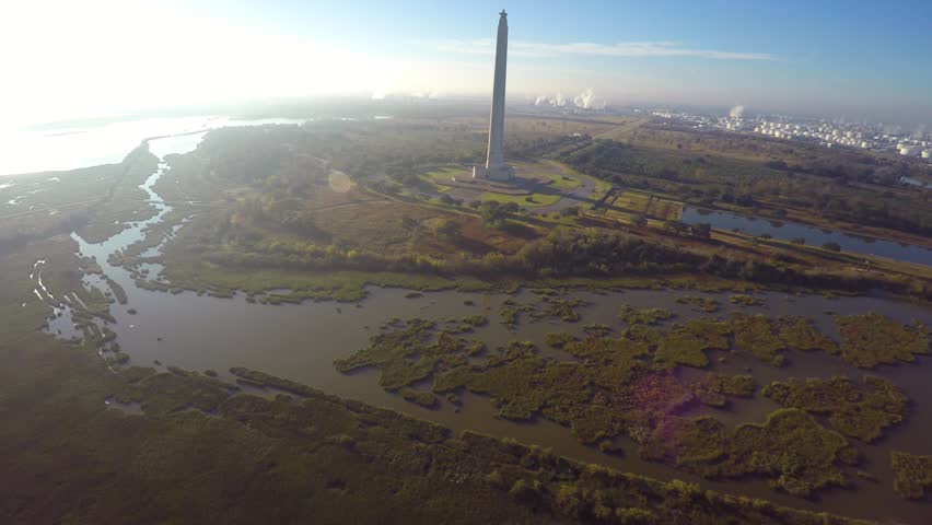 Aerial video San Jacinto Historic Battleground Texas circa 2014