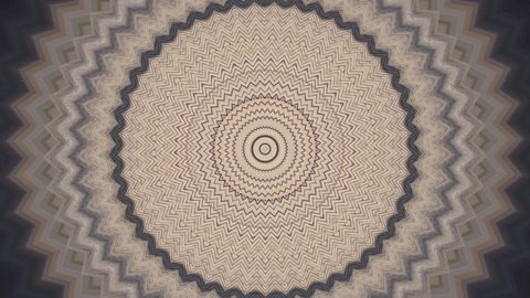 Retro style zigzag circle kaleidoscopic pattern. Amazing meditative and hypnotic background. Abstract fractal animation. Seamless loopable. HD video clip.  Stock Video