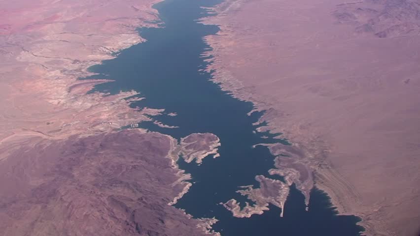 Flying over Lake Mead - aerial view - Las Vegas - original audio