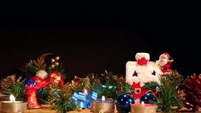 Christmas and New Year Decoration. Holiday. Background. Lights. Twinkling. Christmas Tree.