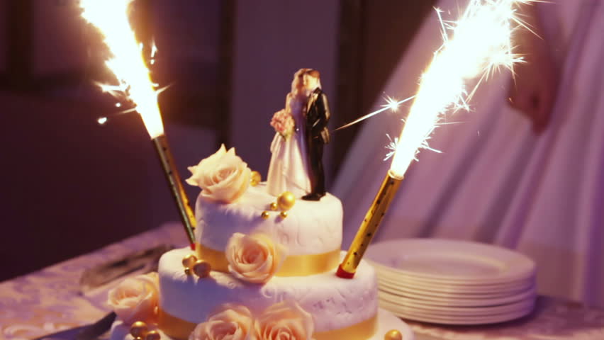 Wedding Cake With Burning Fireworks Stock Footage Video 100 Royalty Free 8246974 Shutterstock