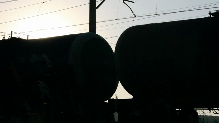 freight train against sunset - loopable