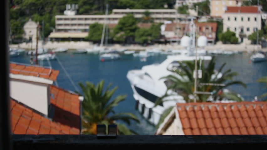 Bay with pleasure yachts in Croatia, Hvar island