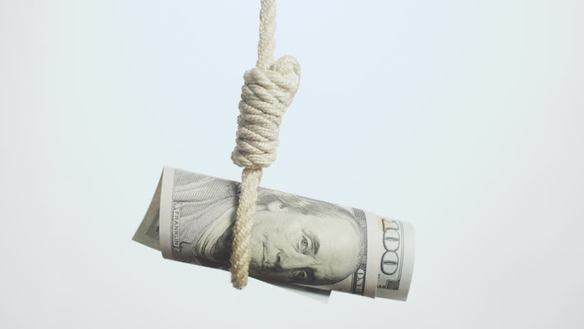 hundred dollar bill strangled on rope Stock Footage Video (100% Royalty ...