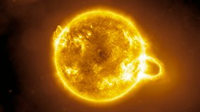 Sun surface and solar flares. Clip 3.