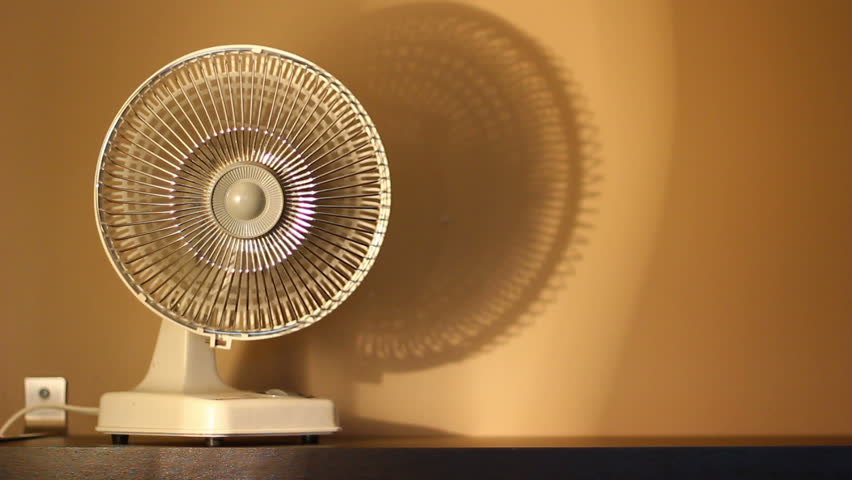 An oscillating fan.