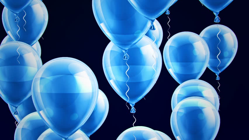 Beautiful Background with Blue Balloons Stock Footage Video (100% ...