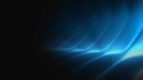 Abstract blue futuristic wavy background with volumetric light streaks. Loop.