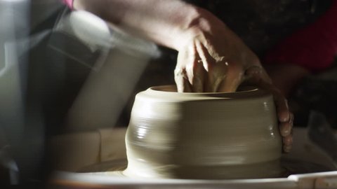 stock video footage potter, ceramist, thrower 4k