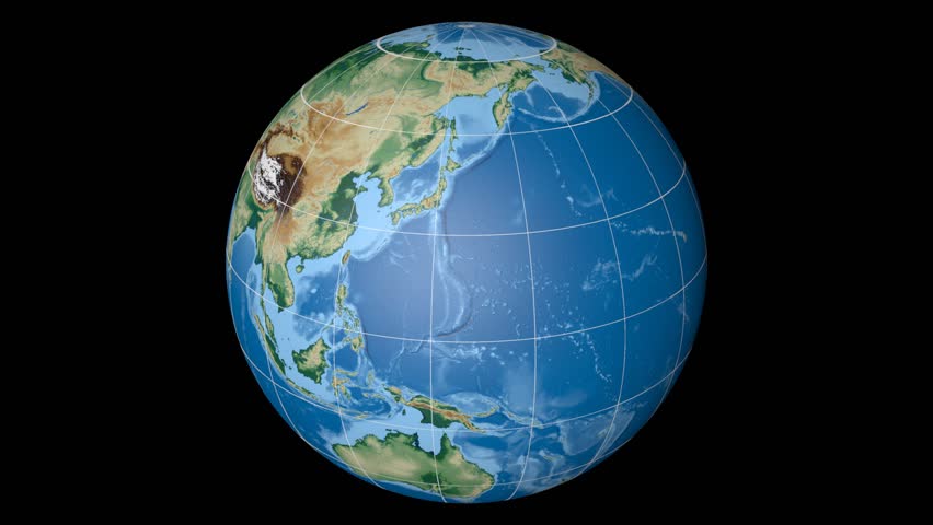 South Korea extruded on the world map with graticule. Rivers and lakes shapes added. Colored elevation and bathymetry data used. Elements of this image furnished by NASA.