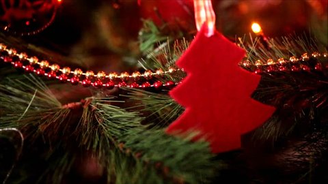 Beautiful Christmas ornaments on the Christmas tree