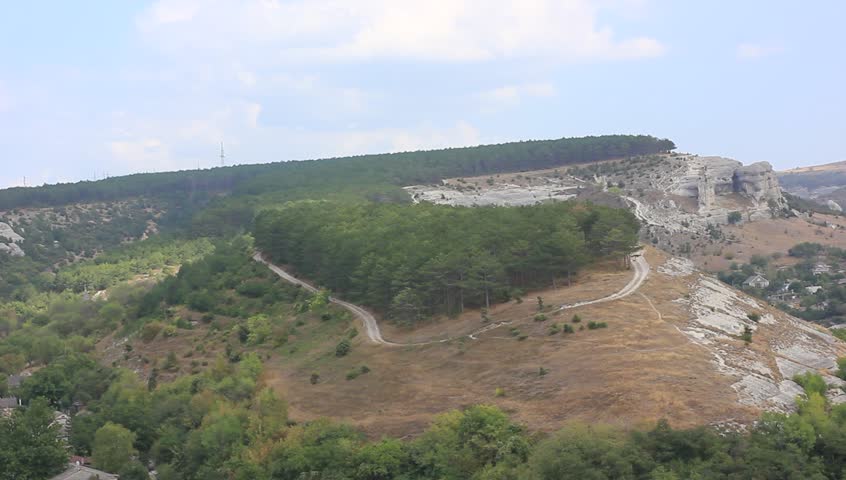 Wonderful view-rocky mountains andgreen forest
