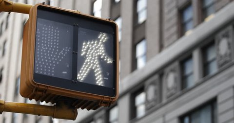 NYC American Crosswalk Pedestrians Signal Traffic Sign Street Avenue Boulevard ( Ultra High Definition, UltraHD, Ultra HD, UHD, 4K, 2160P, 4096x2160 )