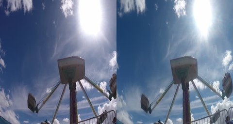 a shot of the carnival ride the hurricane. shot on a gopro hero 3 black plus 3d. availible in 3d and 2d