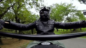 Man Driving a Motorcycle