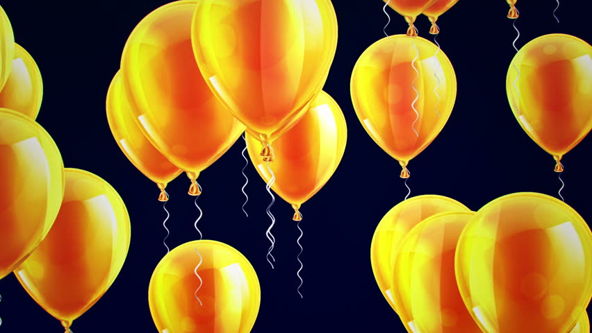 Beautiful Background with Gold Balloons Stock Footage Video (100%