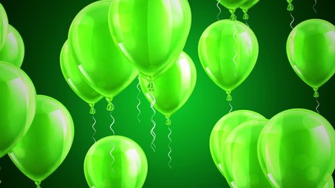 Beautiful Background Green Balloons Fly Right Stock Footage Video (100%