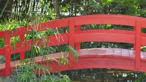 Red bridge Japanese Garden