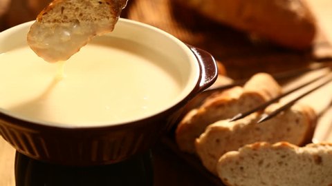 Cheese fondue,Traditional Swiss food for winter 