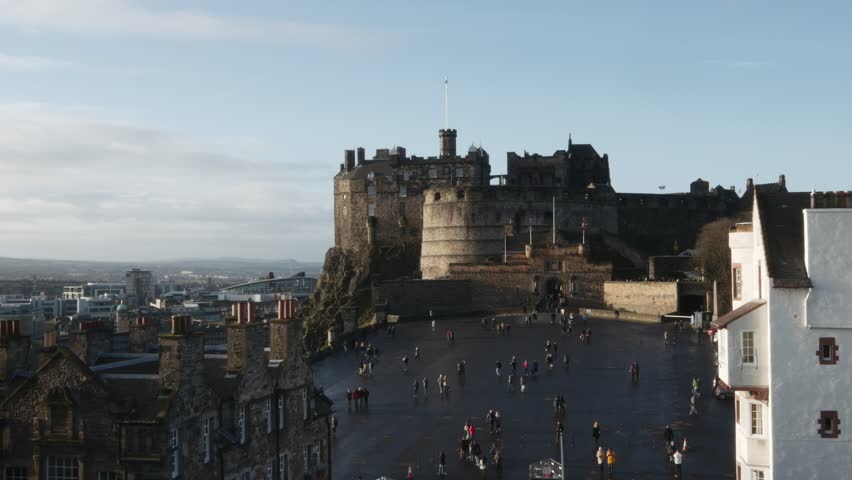 4K view of Edinburgh Castle, Scotland, United Kingdom