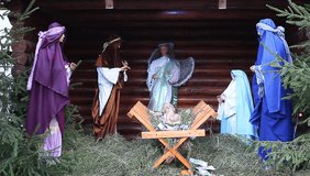 Nativity scene  Jesus Christ, Mary and Josef