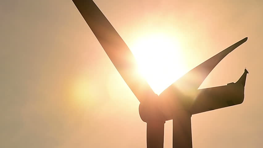 Wind turbines silhouette at sunset | Shutterstock HD Video #8342452