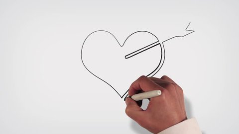 Heart and Arrow Whiteboard Stop-Motion Style Animation