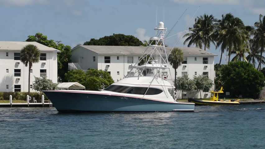 Yacht in the waterways of Boca Raton, Florida