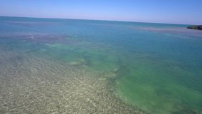 Aerial video Florida Keys tropical waters 4k