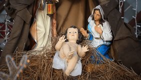 Nativity scene  Jesus Christ, Mary and Josef
