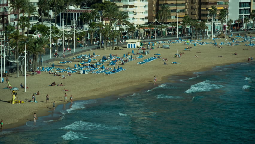 the coast and high rise skyline of benidorm seaside resort, spain
