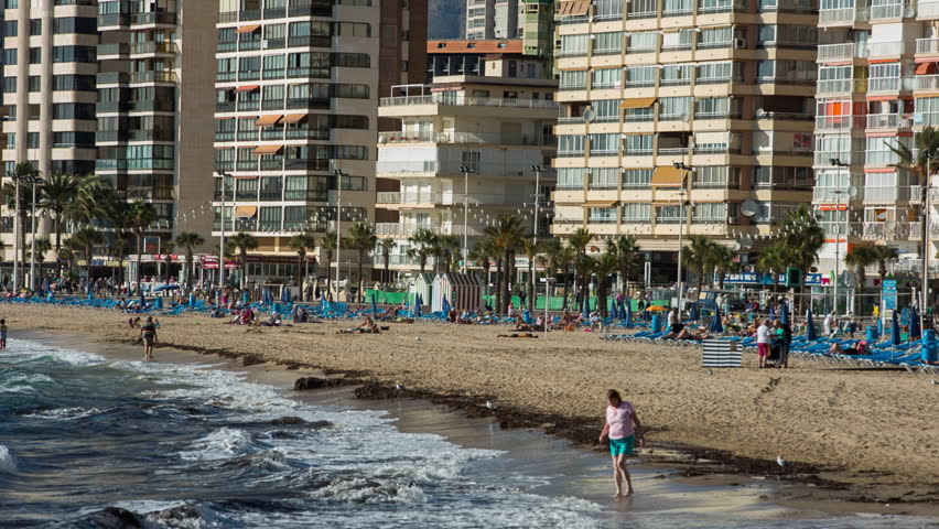 the coast and high rise skyline of benidorm seaside resort, spain
