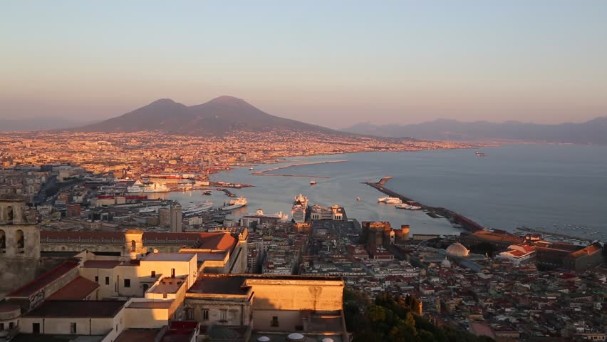  Napoli  and Famous Volcano  Vesuvius Stock Footage Video 