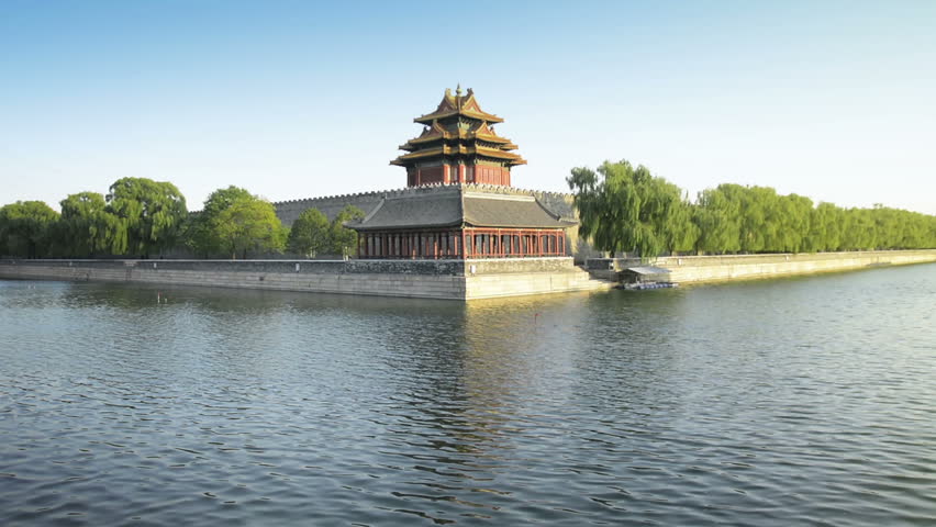 Turret of Palace Museum. Wall of the Forbidden City. Located in The Palace Museum, Beijing, China.