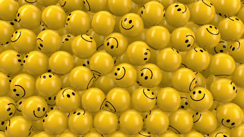 Falling Smiley Balls, Transition Loop Stock Footage Video (100% Royalty ...