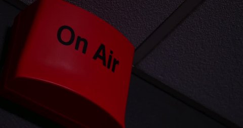A 4K on-air sign being turned on and off/On-air sign in 4K