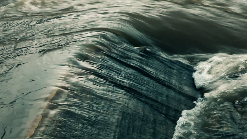 Close up of dark blue water of a water fall in the brazilian serrado / HD1080 /