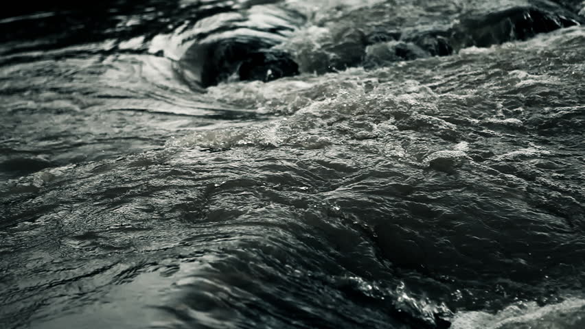 Close up of dark blue water of a water fall in the Brazilian serrado / HD1080 /
