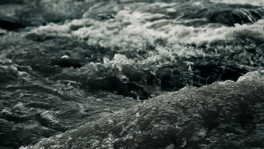 Close up of dark blue water of a water fall in the Brazilian serrado / HD1080 /